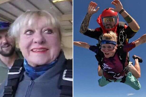 Mum jumps 14,000ft from plane in daring tribute after skydiver son dies in plane crash