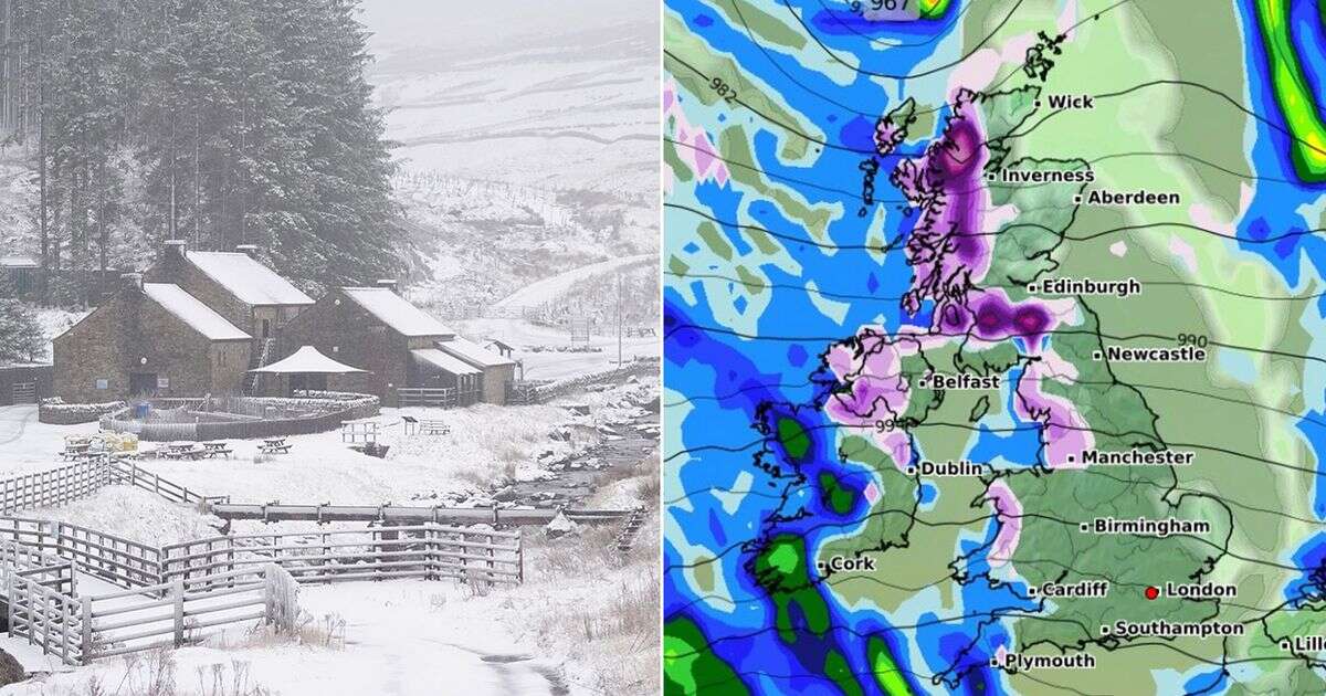 UK snow maps show only two areas will miss '5cm per hour' blizzard in one week's time