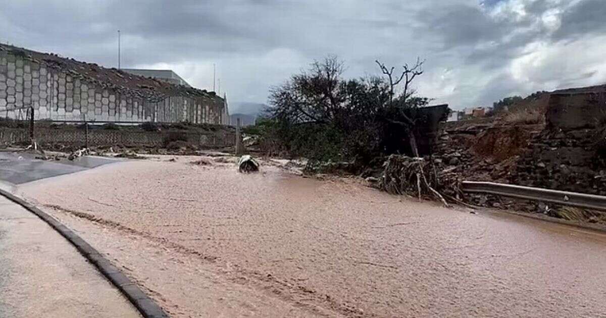 Gran Canaria streets become raging rivers as massive floods wash cars out to sea