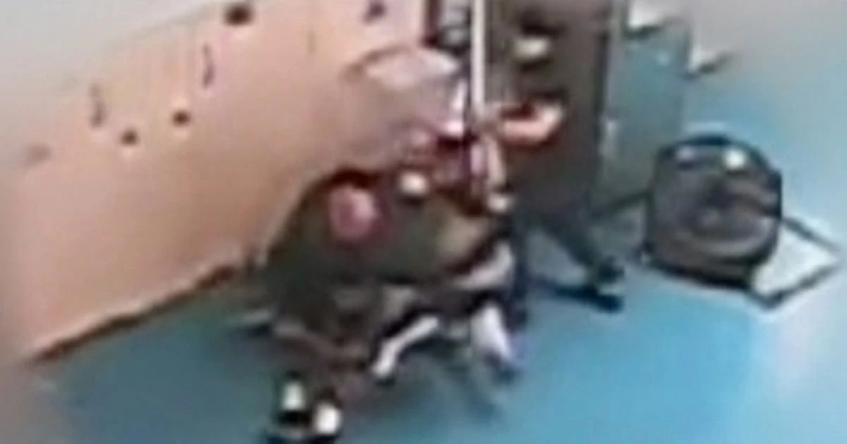 Teens caught on camera stamping on guard's head in sickening moment during prison riot