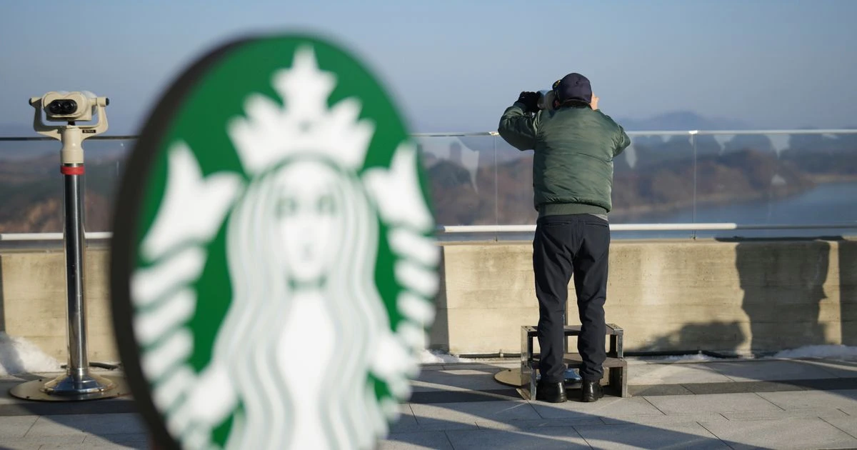 Inside incredible Starbucks where you can sip a coffee whilst spying on North Korea