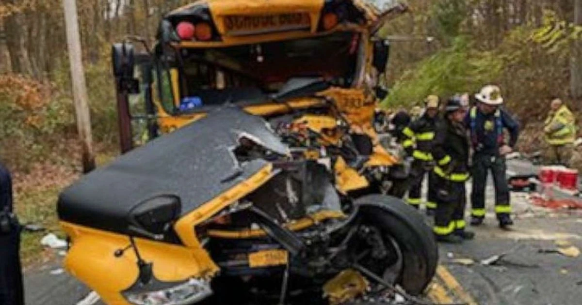 New York school bus crash - at least 12 injured and child, 6, in critical condition
