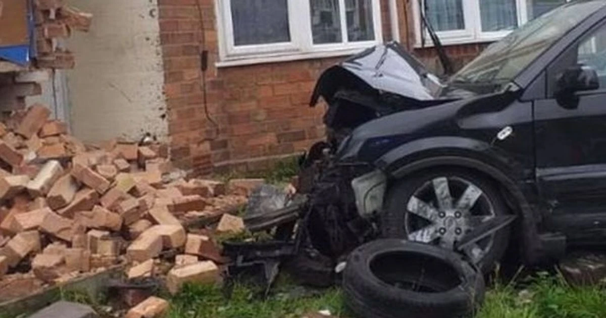 Family flee house over fears it could 'explode' after dramatic car crash