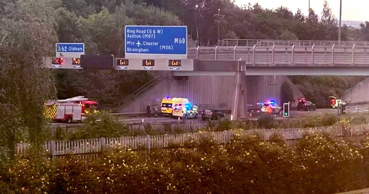 LiveM60 traffic updates LIVE: Huge delays on motorway as police and fire crew rush to busy stretch