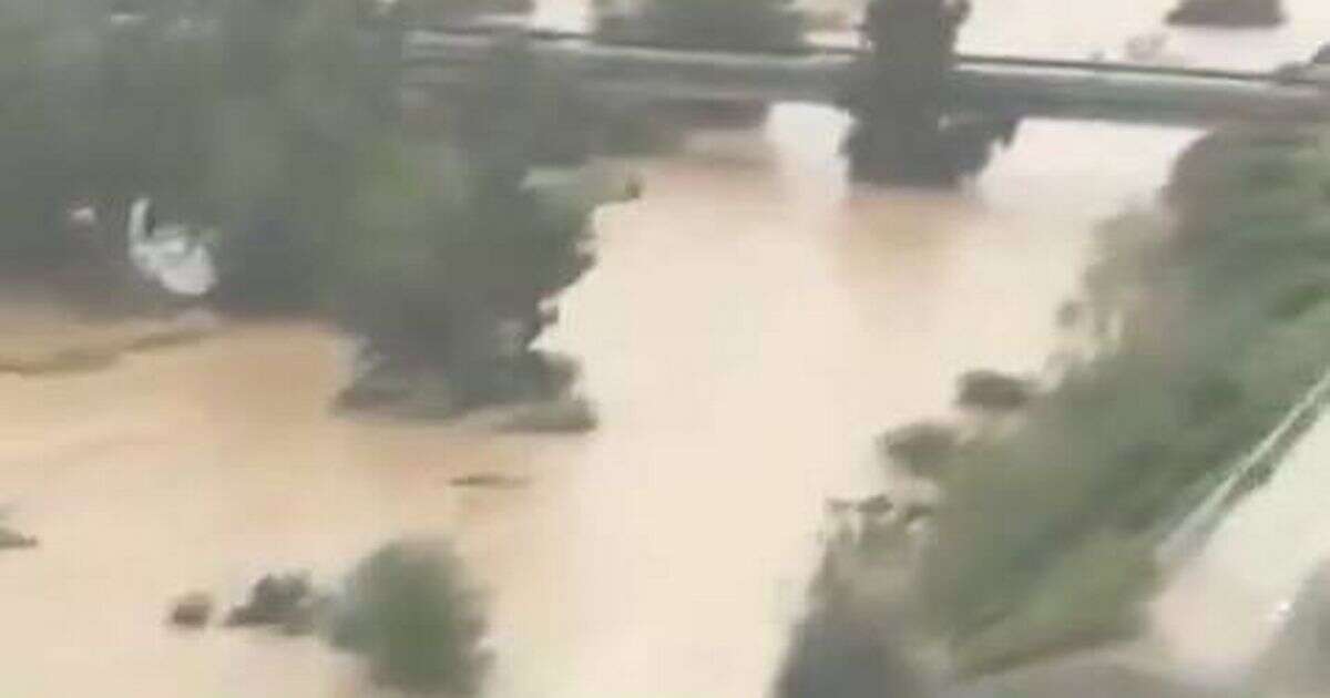 Terrifying moment pilot lands passenger jet in Spain's red-level storm chaosVIDEO