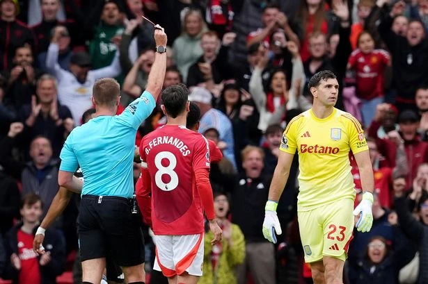Mike Dean provides new Emiliano Martinez Aston Villa red card verdict - 'There is doubt'