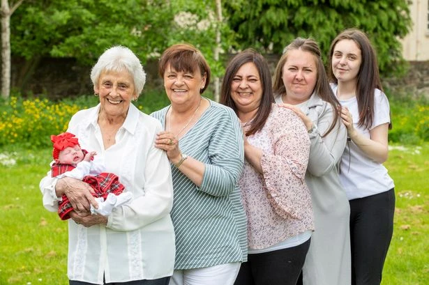 Meet UK family with six generations alive at same time - including mum-of-eight with 90 grandkids