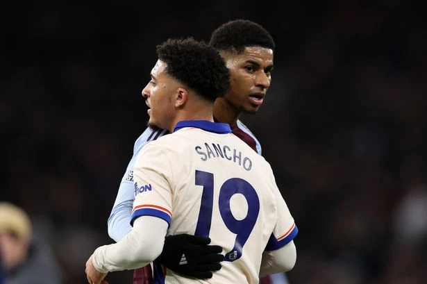 Marcus Rashford has already given Jadon Sancho Aston Villa thumbs up