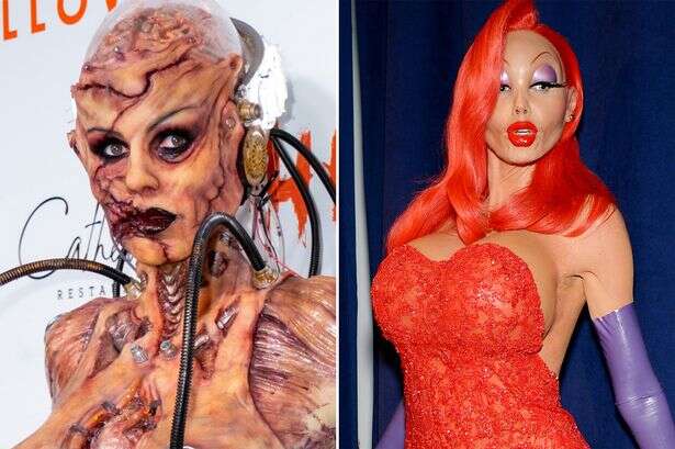 Heidi Klum's freakiest Halloween looks - busty curves, worm suit, army of clones