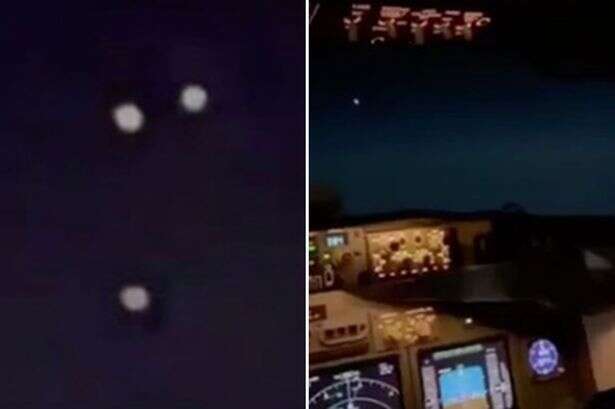 Airline pilot captures 'three UFOs' outside plane thousands of feet in the air