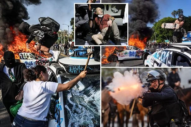 All we know on LA riots as Brit shot rushed for surgery while protestors unleash fiery hell