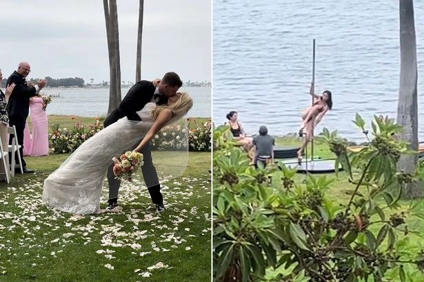 Pole dancers cause chaos as they gatecrash wedding ceremony with racy performance