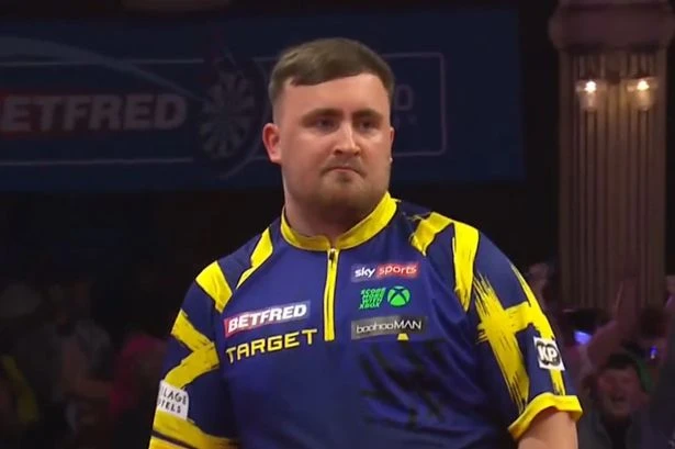 Luke Littler hits nine-darter after 15 perfect darts as celebration says it all