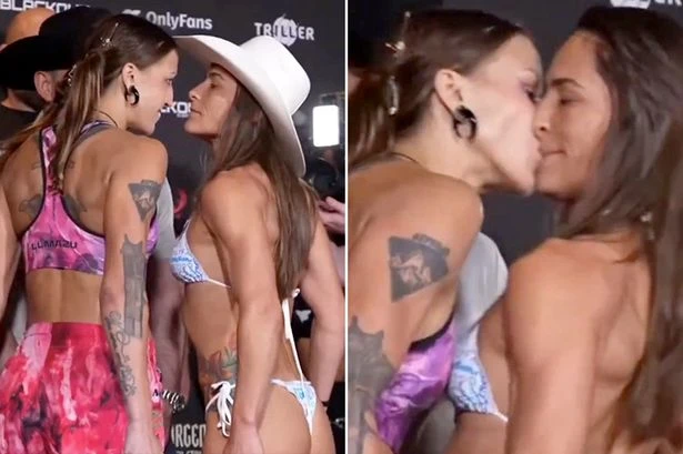 Ex-UFC star stuns fans and smooches BKFC opponent during weigh-in