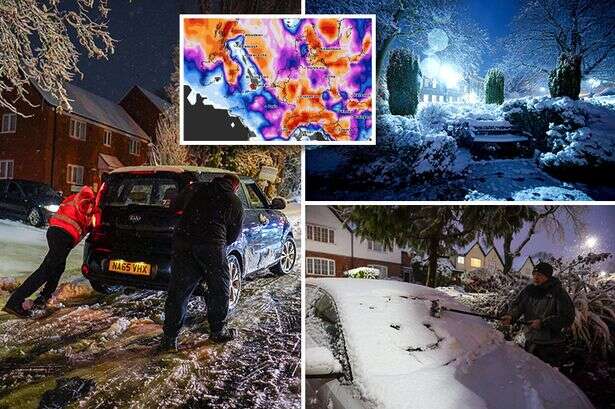 UK snow mapped as roads 'impassable' and schools close in 'taste of winter' - full list