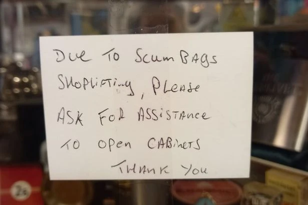 Shopkeeper stunned after cops investigate 'scumbags' shoplifter sign as 'offensive'