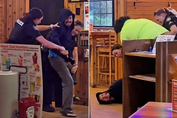 'Useless' cops slammed as hero bloke steps in to tackle unruly Hooters customer