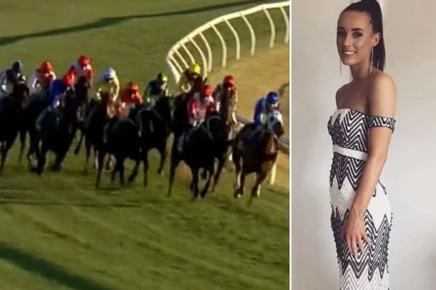 Female jockey hospitalised after horse crashed through barrier before crushing her