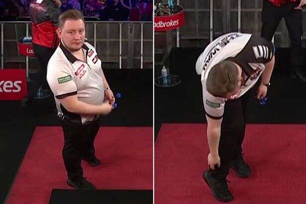 Darts star hit by his own arrow in 'the most violent bounce-out you'll ever see'