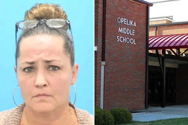Teacher charged with doing unspeakable act to boy, 12, as mugshot gives her away