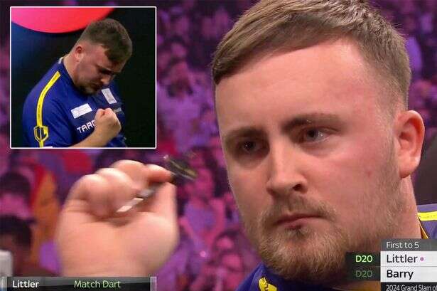 Darts sensation Luke Littler beats old foe during Grand Slam of Darts debut