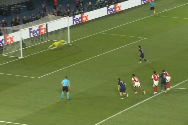Arsenal fans say 'justice' as PSG penalty saved before heartbreak moments later