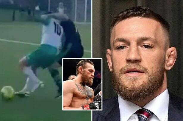 Conor McGregor plays Sunday League and tackle has fans making the same sick joke