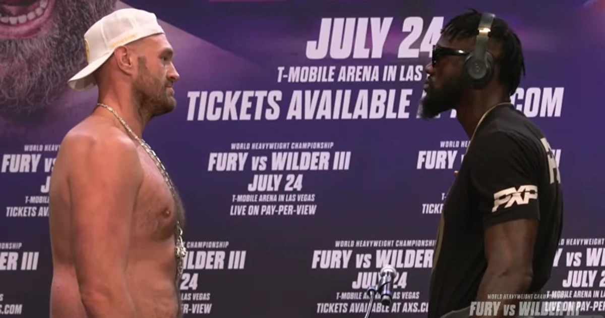 Fury and Wilder's intense six minute staredown ahead of trilogy fight