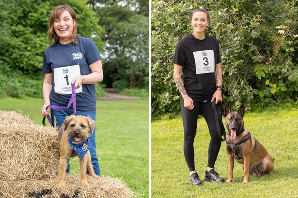 Lorraine Kelly and Victoria Pendleton take part in first-ever 'Bark Run' with 140 dogs