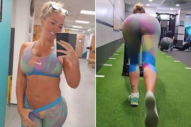 Big Brother star cheekily flashes underwear and shakes her bum in workout gear