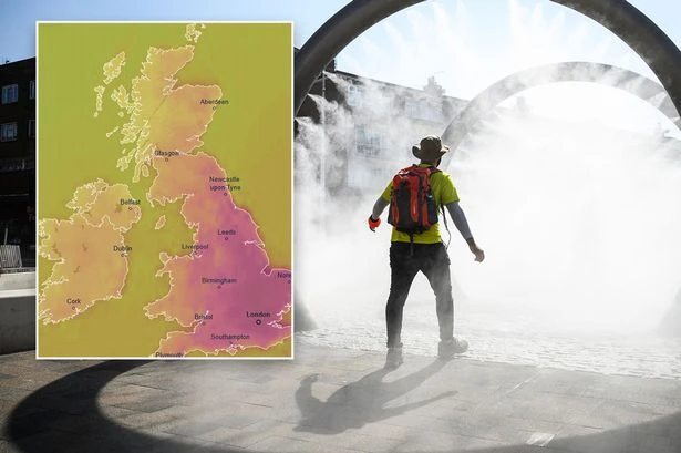 UK weather maps turn red showing heat bomb hitting the country this weekend