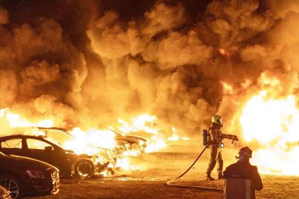 Huge fire at Amsterdam Schiphol sees 50 cars go up in flames in horror scenes