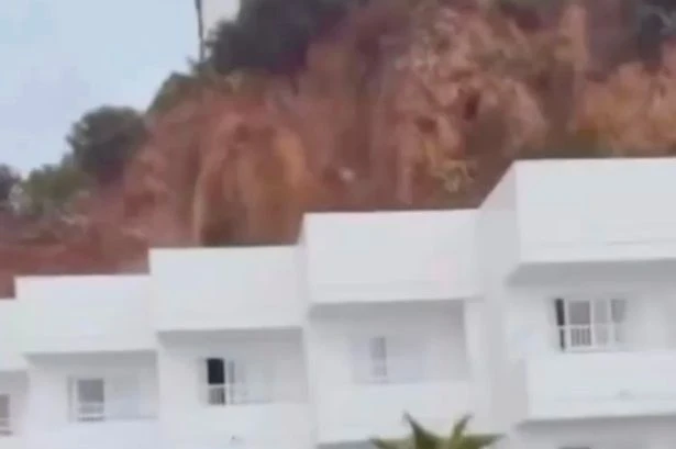 Multiple injured after rock falls down hill of Ibiza hotel as witness screams 'oh my God'