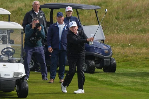 Trump spotted on Turnberry course with surprise guest after security operation