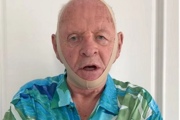Sir Anthony Hopkins tries Skims creepy face wrap as Kim Kardashian responds