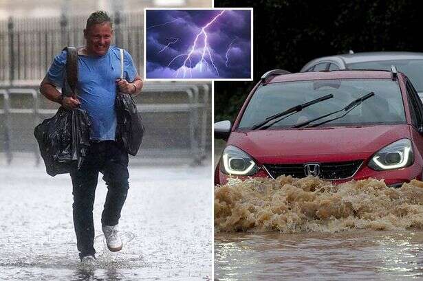 Thunderstorms and lightning to batter UK as 70mm of rainfall expected within hours