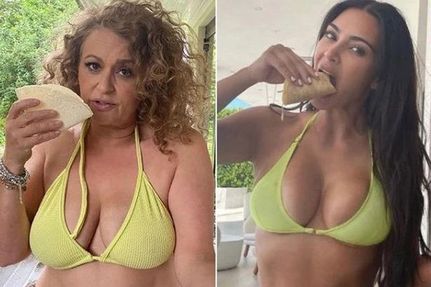 Loose Women's Nadia Sawalha recreates Kim Kardashian swimwear pic in yellow string bikini