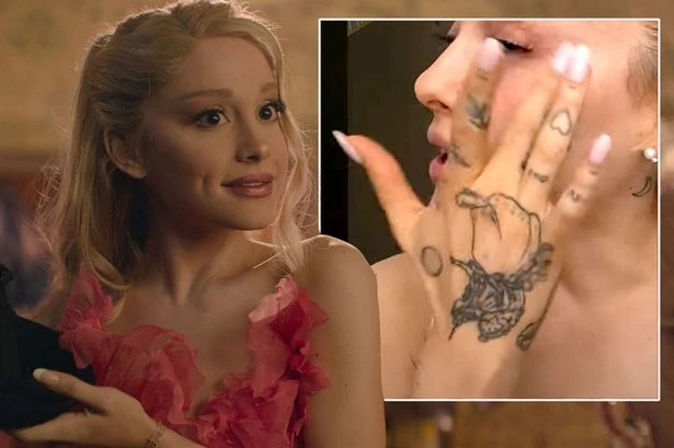 Ariana Grande fans baffled by Wicked hand tattoo as they all notice same thing