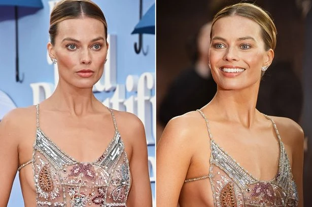 Margot Robbie's curves on display as every inch exposed in nude illusion gown