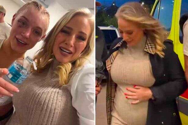 Ebanie Bridges shows off baby bump as pregnant boxing beauty cheers on pal Elle Brooke