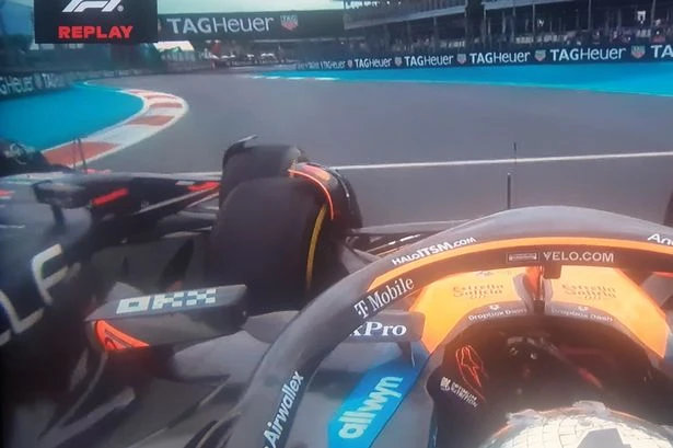 Max Verstappen and Lando Norris make contact in chaotic Miami GP opening lap