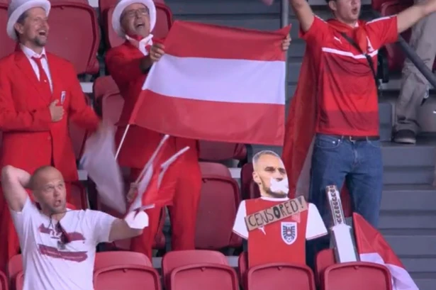 Austria fans defend Marko Arnautovic by sneaking 'censored' cut-out into stadium