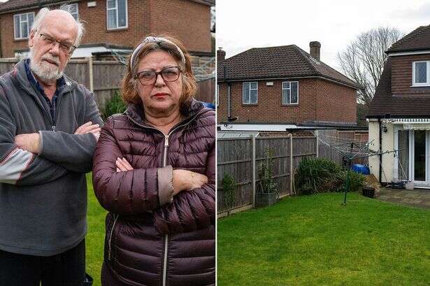 Helpless couple on holiday forced to watch neighbours steal their garden in real time