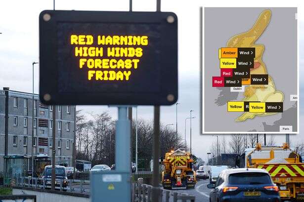 Met Office map reveals exact time Storm Eowyn will batter England and Wales until next weather warning