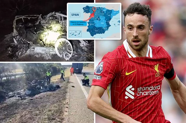First picture of Diogo Jota car crash wreckage after Lamborghini erupted into devastating fireball