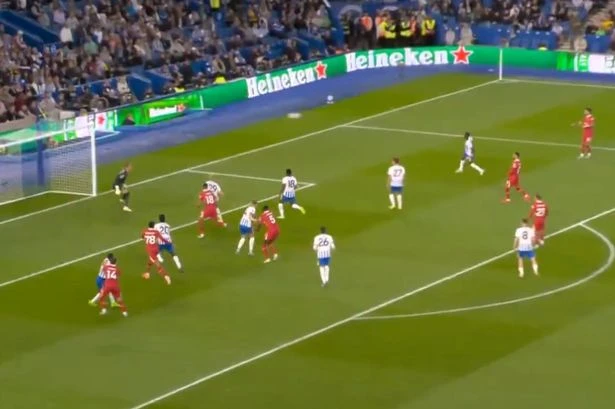 Dominik Szoboszlai's celebration says it all as he scores 'total fluke' to give Liverpool lead