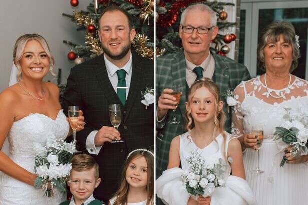 Mum and daughter married partners at the same time in 'lovely' double wedding