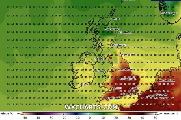 UK weather maps pinpoint scorcher as Brits brace for another 33C heat bomb