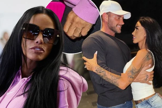 Katie Price flies back to UK 'without ring' and husband Lee Andrews still in Dubai