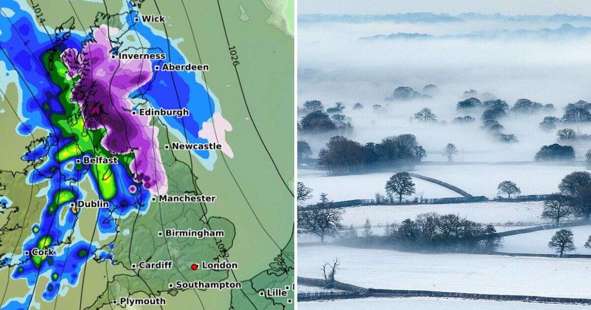 UK snow forecast as maps reveal exact time 11 inches will bury Brits next week